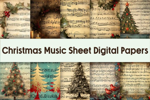 Download Christmas Music Sheet Digital Papers - Music Collection