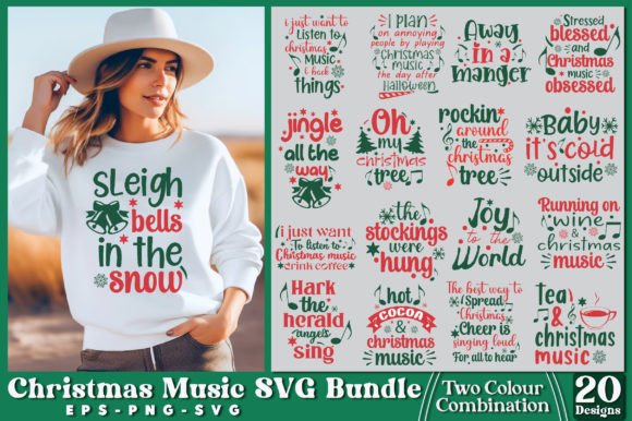 Download Christmas Music SVG Bundle - Music Collection