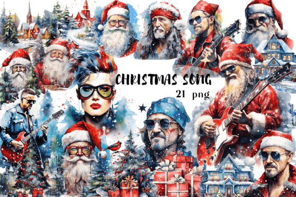 Download CHRISTMAS SONG Santa Music Clipart - Music Collection