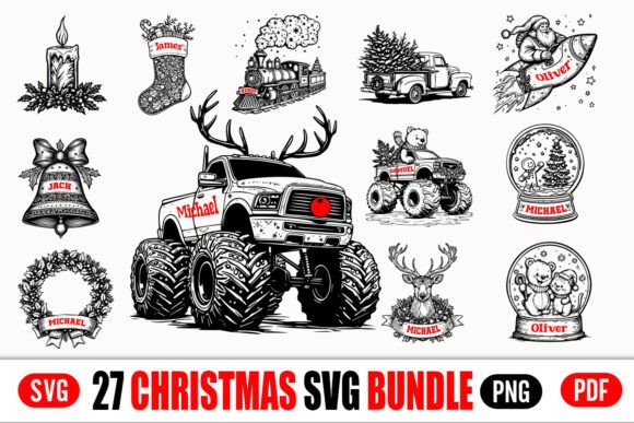 Download 27 Christmas SVG Bundle Festive Designs - Christmas svg bundle Collection