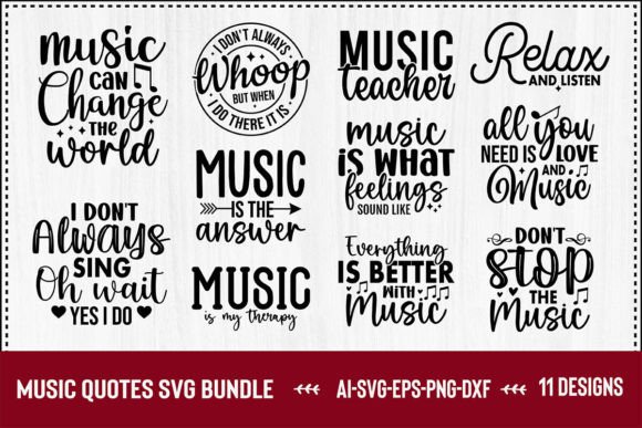 Download Music Quotes Svg Bundle - Music Collection