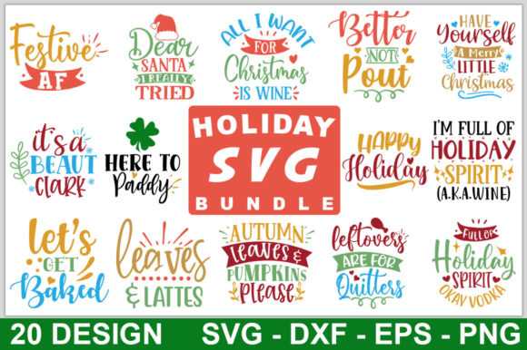 Download Holiday SVG Bundle, Holiday Quotes - Holiday quotes Collection